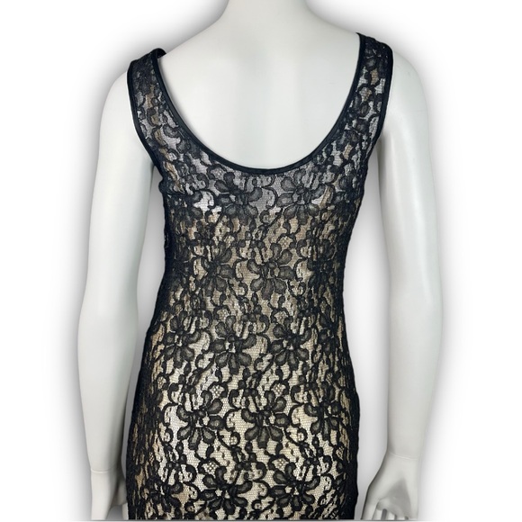 EVER BEAUTY True Y2k Vintage Sheer Floral Lace Slip Dress Boho Dark Coquette - Picture 10 of 14